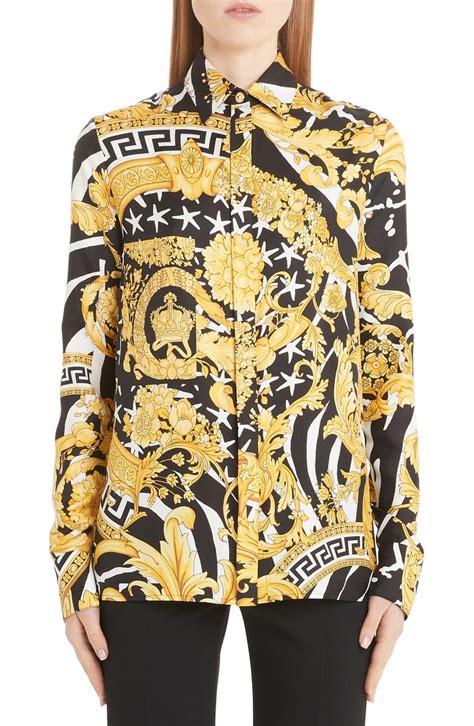 versace inspired silk blouse|Versace online buy.